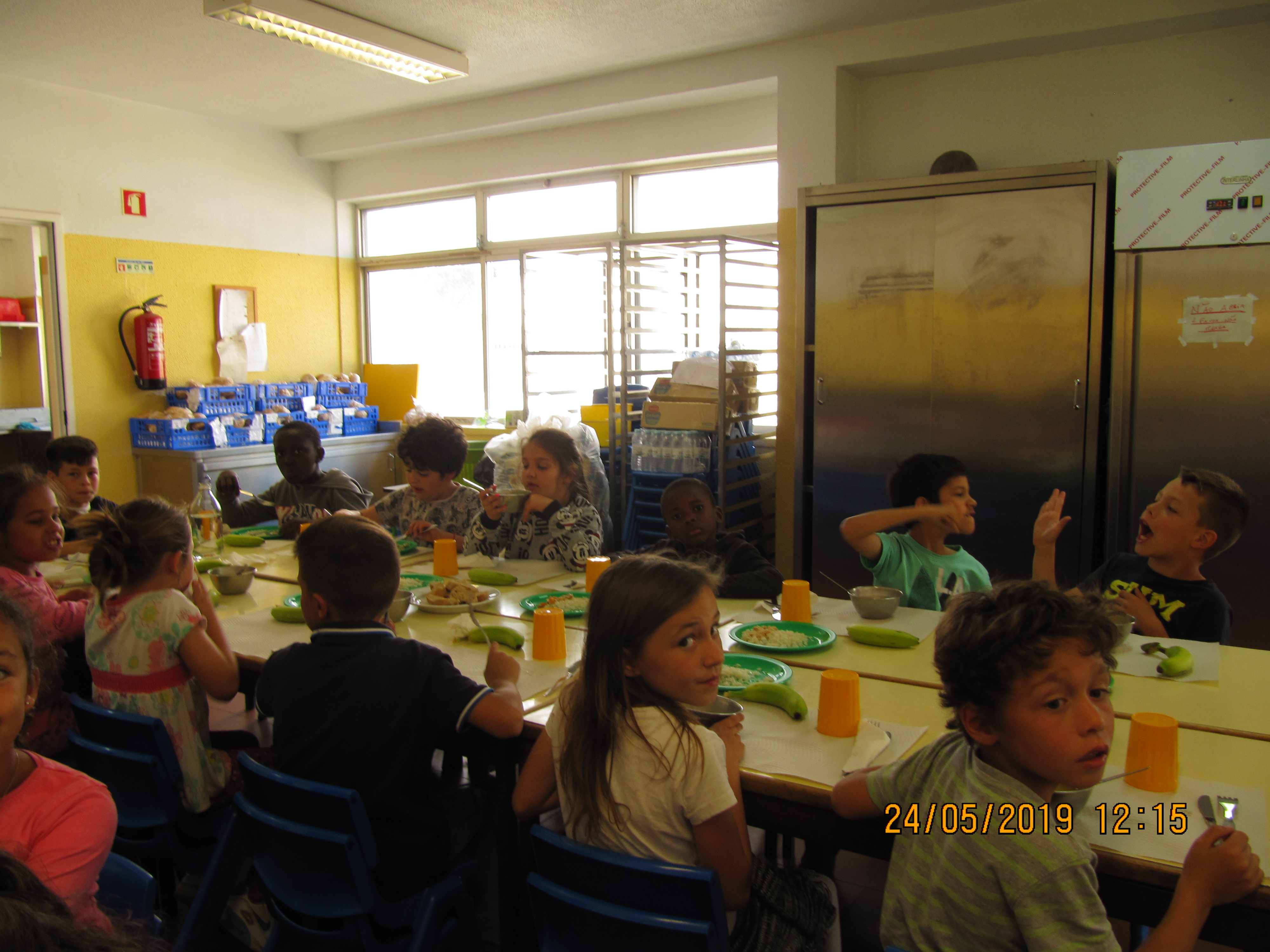 Observação de um grupo de alunos do 1º ano ao almoço.
